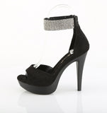 COCKTAIL-525 - Blk Faux Suede/Blk Matte