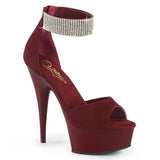 DELIGHT-625 - Burgundy Faux Suede/Burgundy Matte - CLEARANCE