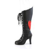 GLAM-243 - Blk Vegan Leather- Red Satin