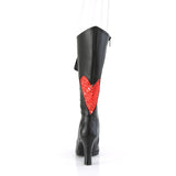 GLAM-243 - Blk Vegan Leather- Red Satin