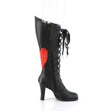 GLAM-243 - Blk Vegan Leather- Red Satin