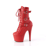 ADORE-1043 - Red Faux Leather/Matching - CLEARANCE