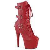 ADORE-1043 - Red Faux Leather/Matching - CLEARANCE