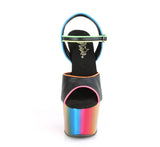ADORE-709RC-02 - Blk Faux Leather/Rainbow Chrome