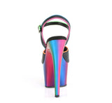 ADORE-709RC-02 - Blk Faux Leather/Rainbow Chrome