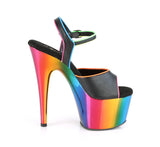 ADORE-709RC-02 - Blk Faux Leather/Rainbow Chrome