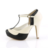 BETTIE-29 - Blk-Cream Faux Leather size 6 and 8 SHOP WORN & CLEARANCE