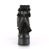 CHARADE-110 - Blk Vegan Leather-Lace Overlay