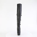 DELIGHT-3018 - Blk Str. Faux Leather/Blk Matte