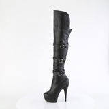 DELIGHT-3018 - Blk Str. Faux Leather/Blk Matte