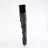 DELIGHT-3018 - Blk Str. Faux Leather/Blk Matte