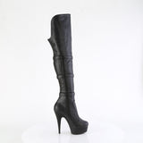 DELIGHT-3018 - Blk Str. Faux Leather/Blk Matte