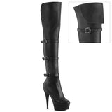 DELIGHT-3018 - Blk Str. Faux Leather/Blk Matte