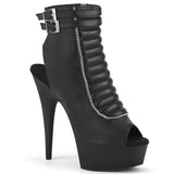 DELIGHT-600-18 - Blk Faux Leather/Blk Matte