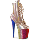FLAMINGO-1020HG - Rose Gold Holo Pat/Rainbow Glitter