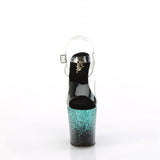 FLAMINGO-808SS - Clr/Blk-Turquoise Multi Glitter - Size 5 - CLEARANCE