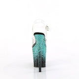 FLAMINGO-808SS - Clr/Blk-Turquoise Multi Glitter - Size 5 - CLEARANCE