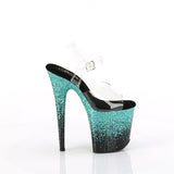 FLAMINGO-808SS - Clr/Blk-Turquoise Multi Glitter - Size 5 - CLEARANCE