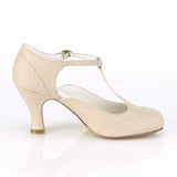 FLAPPER-26 - Cream Pu size 6 - SHOP WORN & CLEARANCE