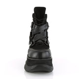 NEPTUNE-126 - Blk Vegan Leather-Fishnet Fabric-Pat