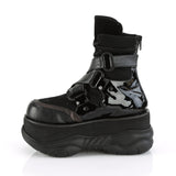 NEPTUNE-126 - Blk Vegan Leather-Fishnet Fabric-Pat