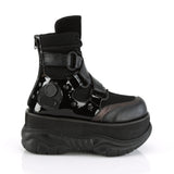 NEPTUNE-126 - Blk Vegan Leather-Fishnet Fabric-Pat