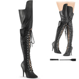 SEDUCE-3082 - Blk Str. Faux Leather