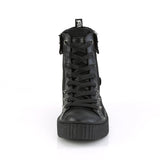 SNEEKER-266 - Blk Canvas-Vegan Leather