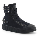 SNEEKER-266 - Blk Canvas-Vegan Leather
