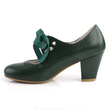 WIGGLE-32 - Dark Green Faux Leather size 7 CLEARANCE & SHOP WORN