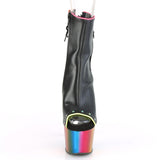 ADORE-1018RC-02 - Blk Faux Leather/Rainbow Chrome