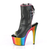 ADORE-1018RC-02 - Blk Faux Leather/Rainbow Chrome