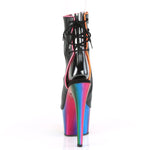 ADORE-1018RC-02 - Blk Faux Leather/Rainbow Chrome