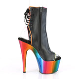 ADORE-1018RC-02 - Blk Faux Leather/Rainbow Chrome