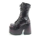 CAMEL-250 - Blk-Burgundy Rub-Off Vegan Leather