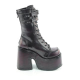 CAMEL-250 - Blk-Burgundy Rub-Off Vegan Leather