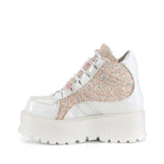 SLACKER-50 - Wht Holographic Pat-B. Pink Multi Glitter