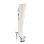 SPECTATOR-3019 - Wht Faux Leather/Clr-Slv Chrome