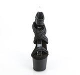 ADORE-720 - Blk Faux Leather-Fabric/Blk Matte