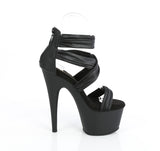 ADORE-720 - Blk Faux Leather-Fabric/Blk Matte