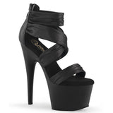 ADORE-720 - Blk Faux Leather-Fabric/Blk Matte