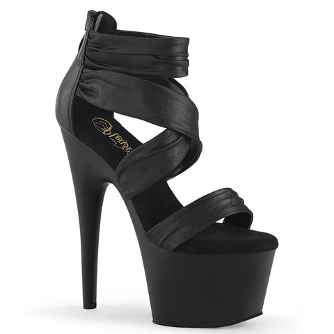 ADORE-720 - Blk Faux Leather-Fabric/Blk Matte