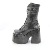 CAMEL-250 - Blk-Silver Rub-Off Vegan Leather