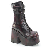 CAMEL-250 - Blk-Burgundy Rub-Off Vegan Leather