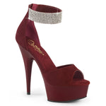 DELIGHT-625 - Burgundy Faux Suede/Burgundy Matte