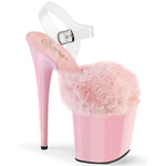 FLAMINGO-808FUR - B. Pink Faux Fur-Clr TPU/B. Pink