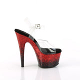 ADORE-708SS - Clr/Blk-Red Glitter