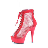 DELIGHT-600-33RM - Red Faux Suede-RS Mesh/Red Matte
