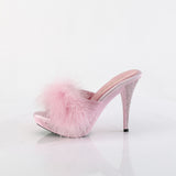 ELEGANT-401F - B. Pink Marabou-Faux Leather/B. Pink