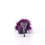 ELEGANT-401F - Purple Marabou-Faux Leather/Purple